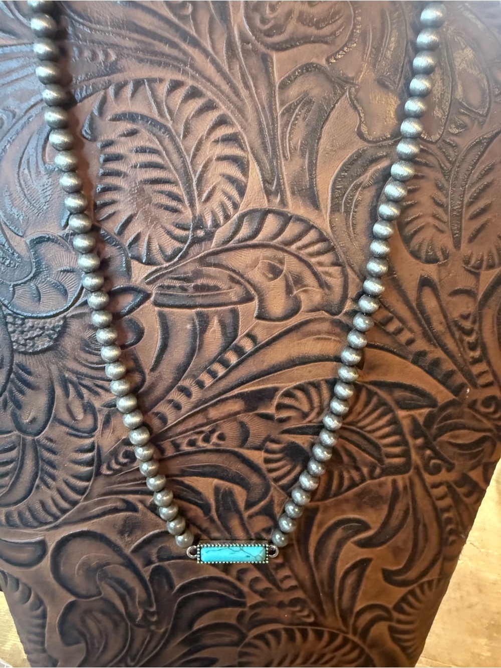 Turquoise Bar Beaded Necklace - Women Jewelry